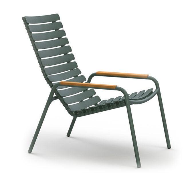 ReClips Lounge chair - Bamboo/Olive green - HOUE