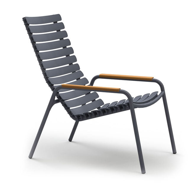 ReClips Lounge chair - Bamboo/Dark grey - HOUE