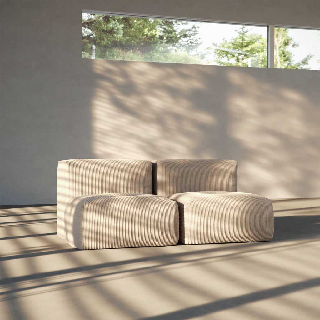 Soft Sofa Indoor - 2 Seater - Corduroy Beige - SACKit