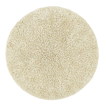 Shaggy Cotton Tæppe - Cream, Oekotex - Ø130 - Liv Interior
