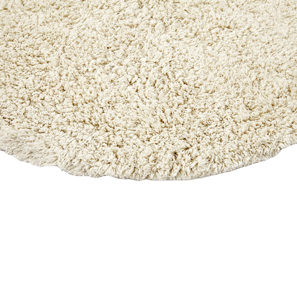 Shaggy Cotton Tæppe - Cream, Oekotex - Ø130 - Liv Interior