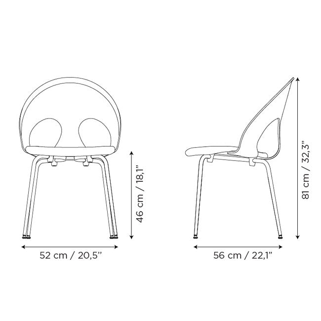 VL1100 Øjestol spisebordsstol (Læder) - Vermund
