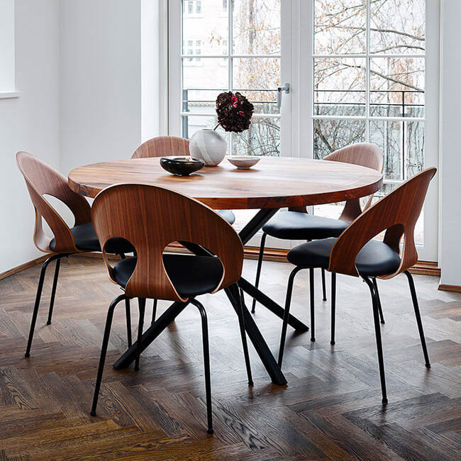 VL1100 Øjestol spisebordsstol (Læder) - Vermund