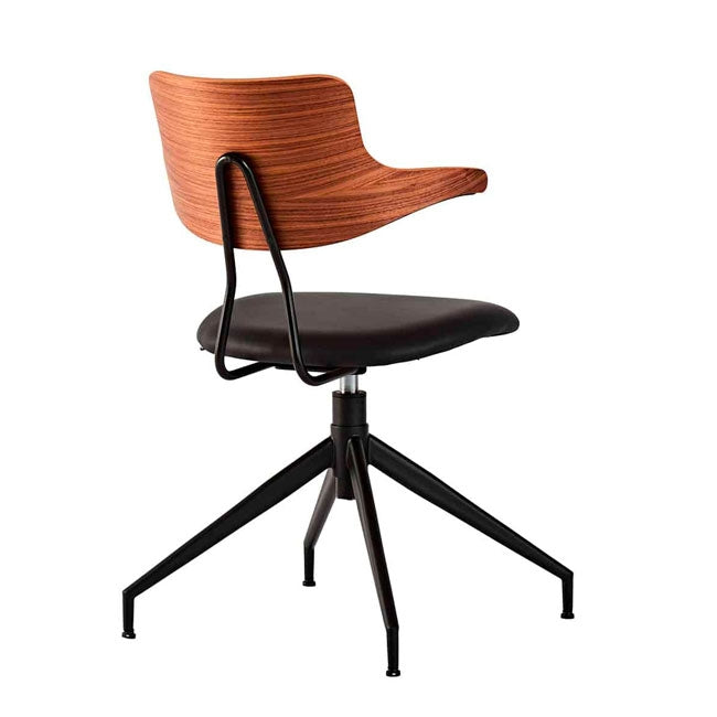 VL119 spisebordsstol (Sædepolstret - Læder m/drej) - Vermund