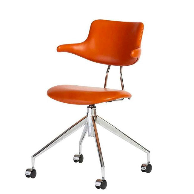 VL119 Kontorstol (Læder M/Hjul) - Vermund