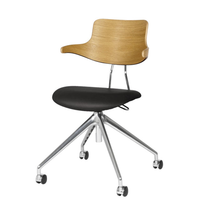 VL119 kontorstol (Sædepolstret - Læder M/Hjul) - Vermund