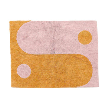 Yinyang Cotton Bademåtte - Orange/pink, Oekotex - 60x90 - Liv Interior