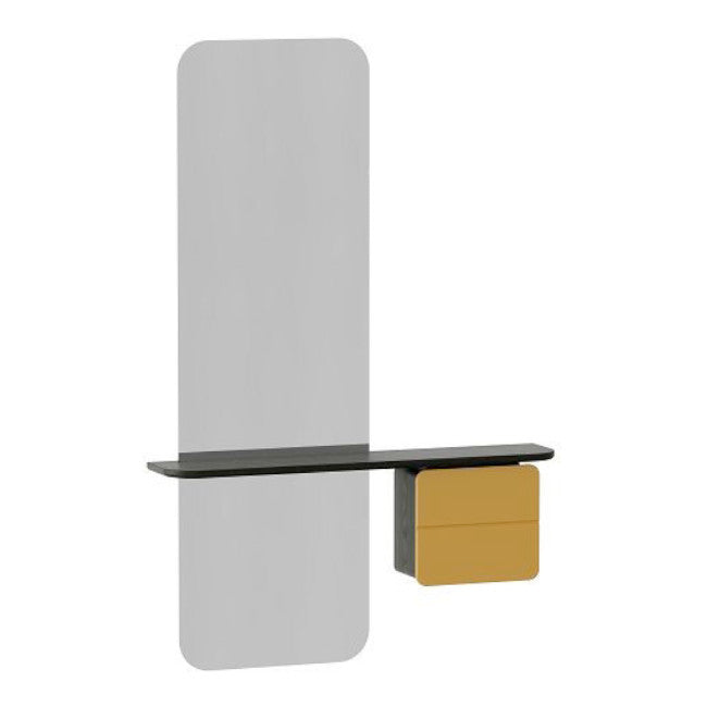 One More Look Spejl - Black Oak/Saffron Yellow - H: 118 cm - Umage