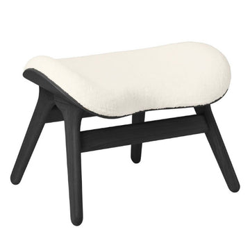 A Conversation Piece Ottoman - Black Oak / Teddy White - H: 43 cm - Umage