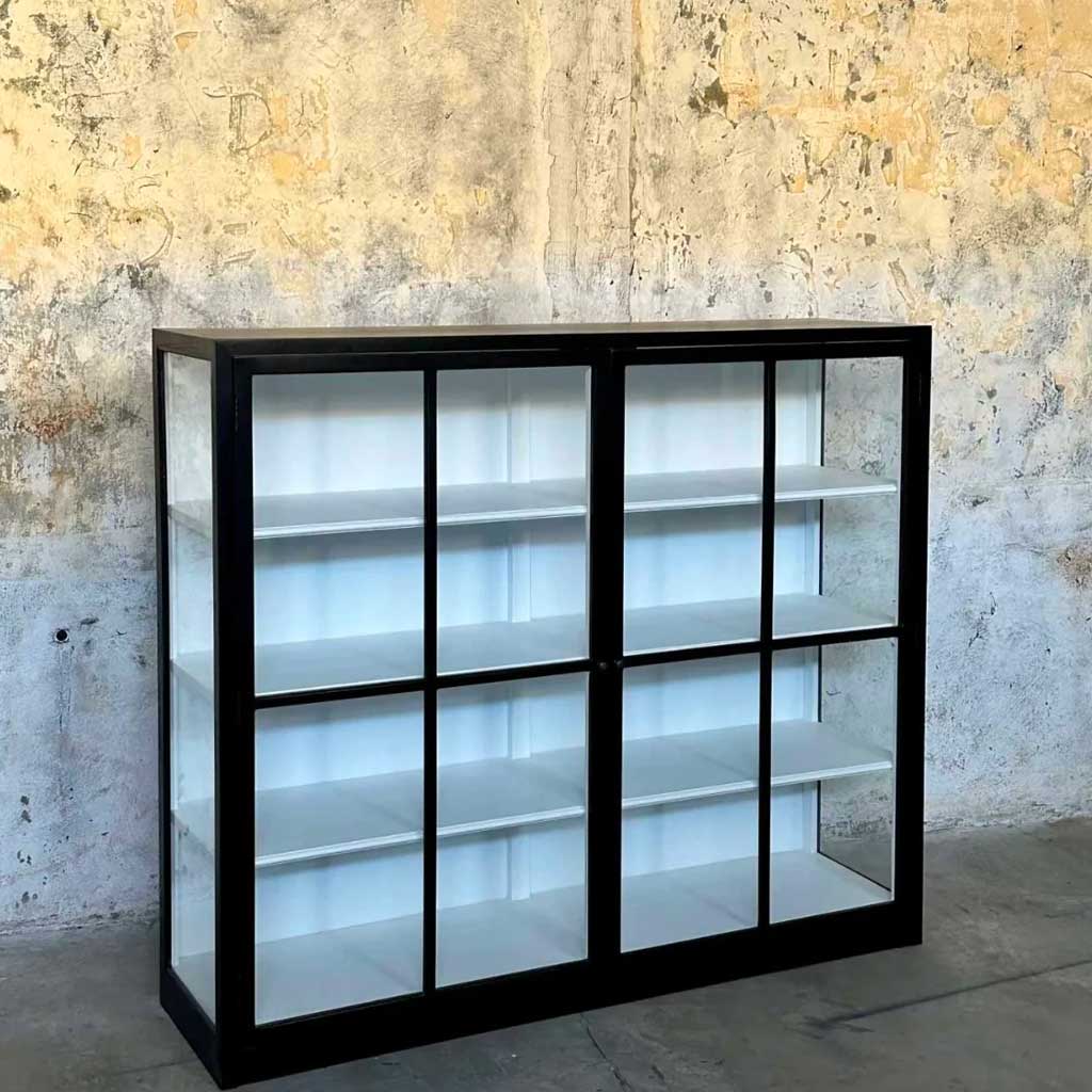Vitrineskab - Sort - 140x120 - ByH