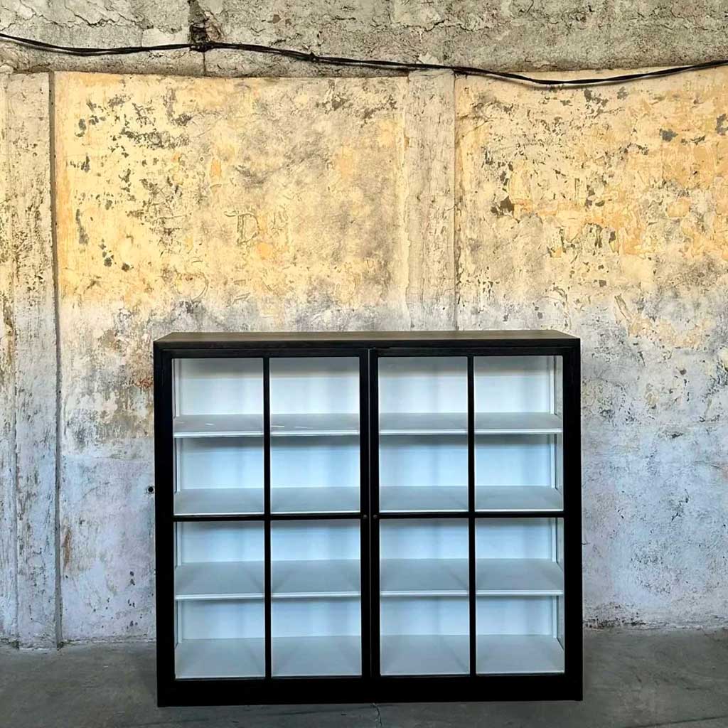 Vitrineskab - Sort - 140x120 - ByH