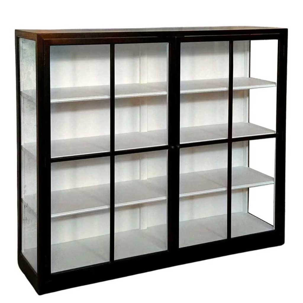 Vitrineskab - Sort - 140x120 - ByH