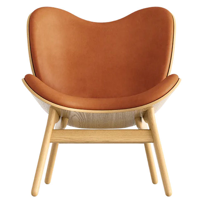 A Conversation Piece Lænestol - Oak/Rust Dunes læder - H: 83 cm - Umage