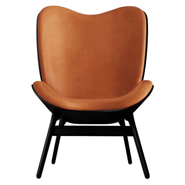 A Conversation Piece Tall Lænestol - Black / Rust Dunes læder - H: 106 cm - Umage