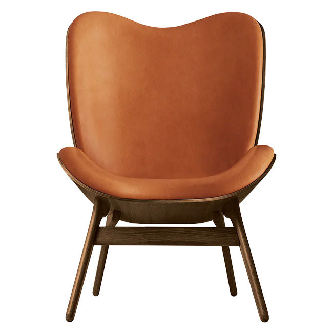 A Conversation Piece Tall Lænestol - Dark Oak / Rust Dunes læder - H: 106 cm - Umage