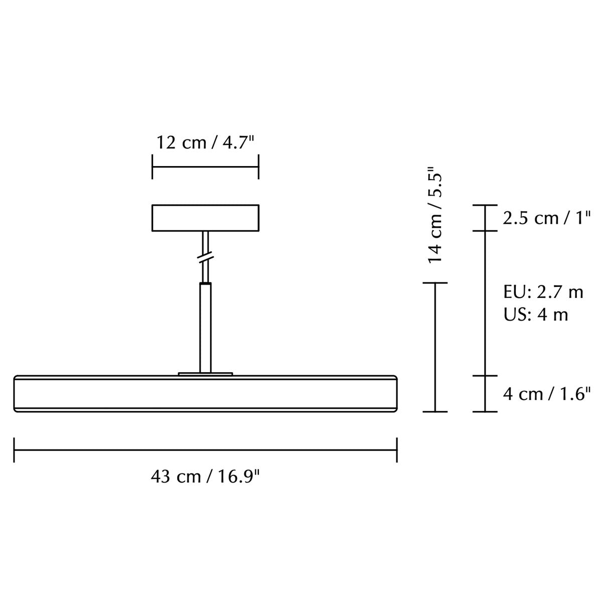 Asteria Pendel Medium - Brass / Steel - Ø: 43 Cm - Umage