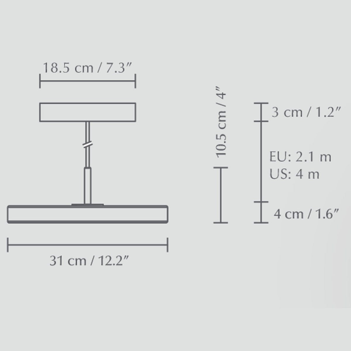 Asteria Pendel Mini - Nuance Mist / Steel - Ø: 31 cm - Umage