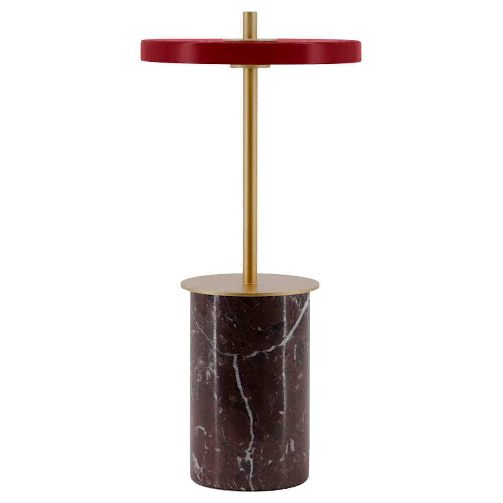 Asteria Move Mini Trådløs Bordlampe - Red Marble - H: 25.5 cm - Umage
