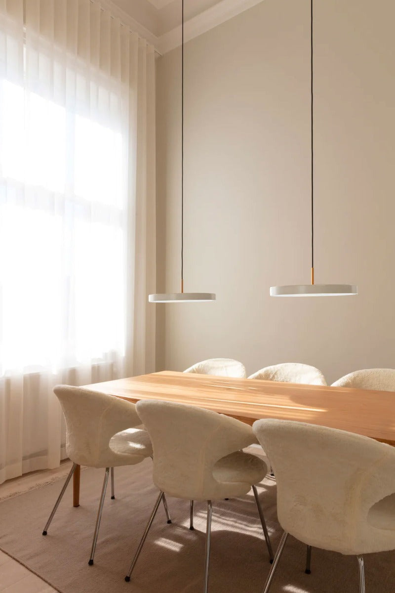 Asteria Pendel Plus Medium - Pearl White / Steel - Ø: 43 Cm - Umage