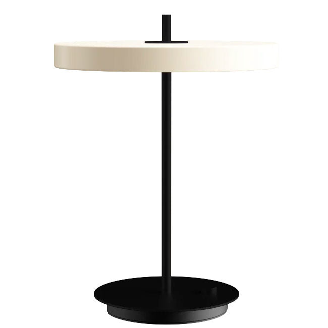 Asteria bordlampe - Pearl White / Black Base - H: 41,5 cm - Umage