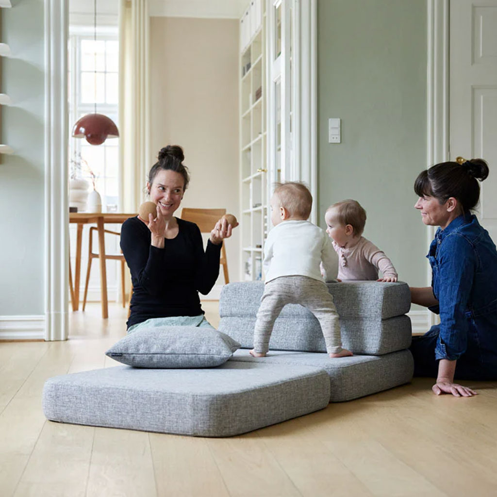 KK3 Fold Sofa Single Soft - Multi Grey w. Grey - by KlipKlap