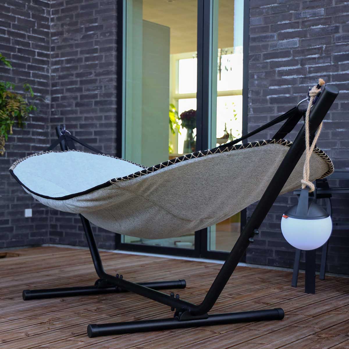 Cobana Hammock Hængekøje - Aluminium inkl. Cover - Sand Melange - SACKit