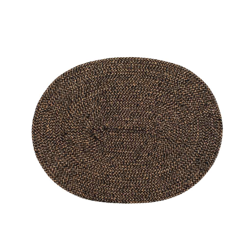 Ella Dækkeserviet Oval - Black/Natural - Dixie
