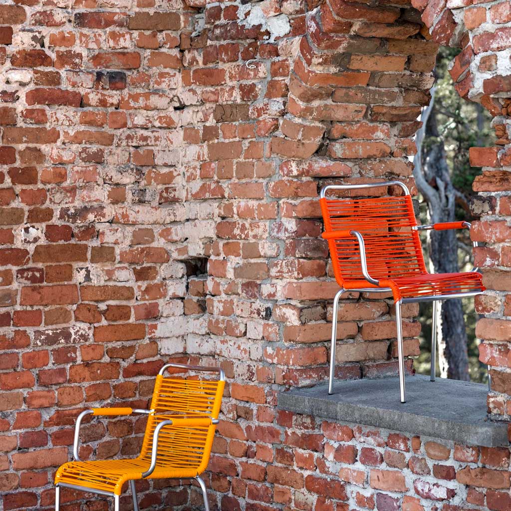 Mya Spaghetti Spisebordsstol m/Armlæn (Orange) - Fiam