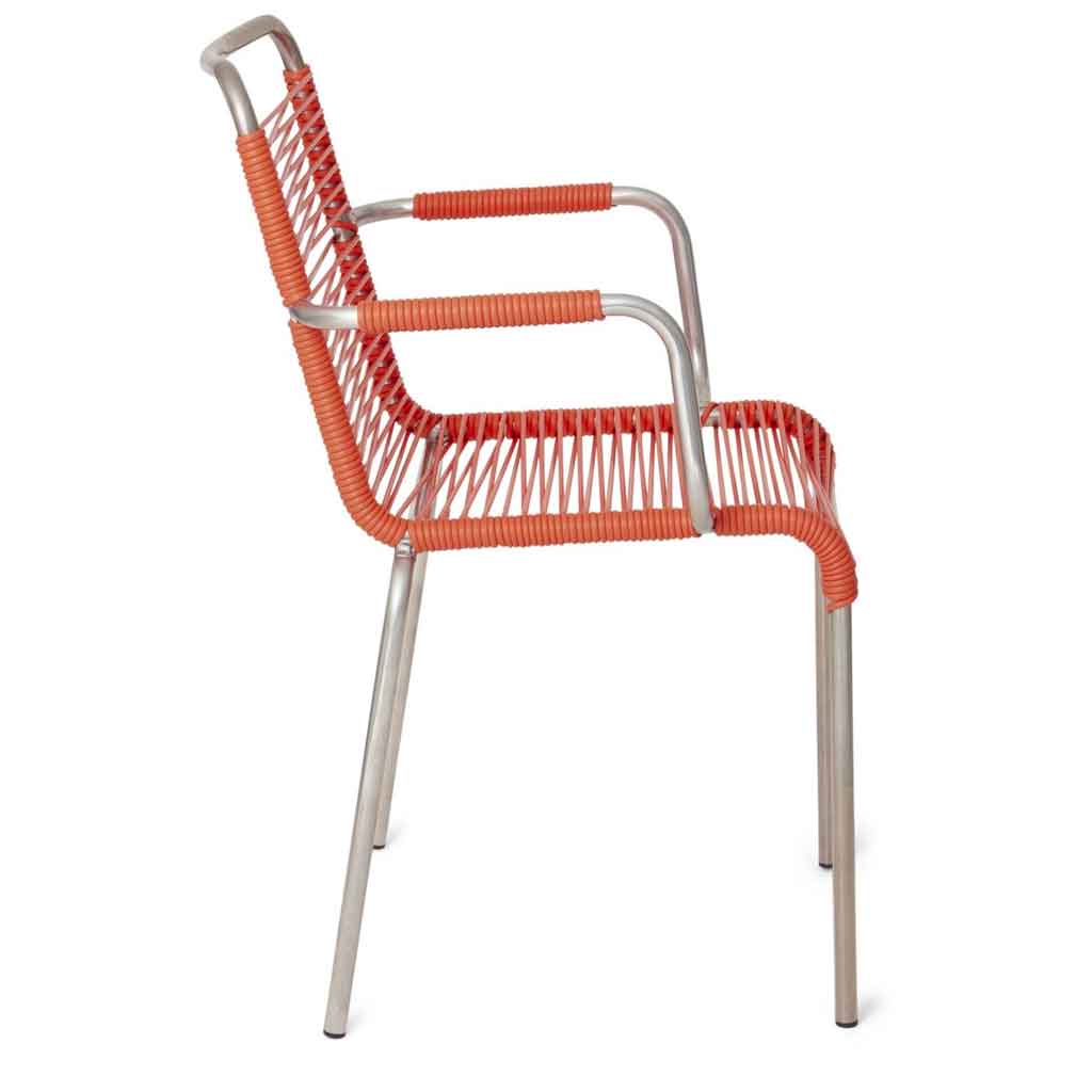 Mya Spaghetti Spisebordsstol m/Armlæn (Orange) - Fiam