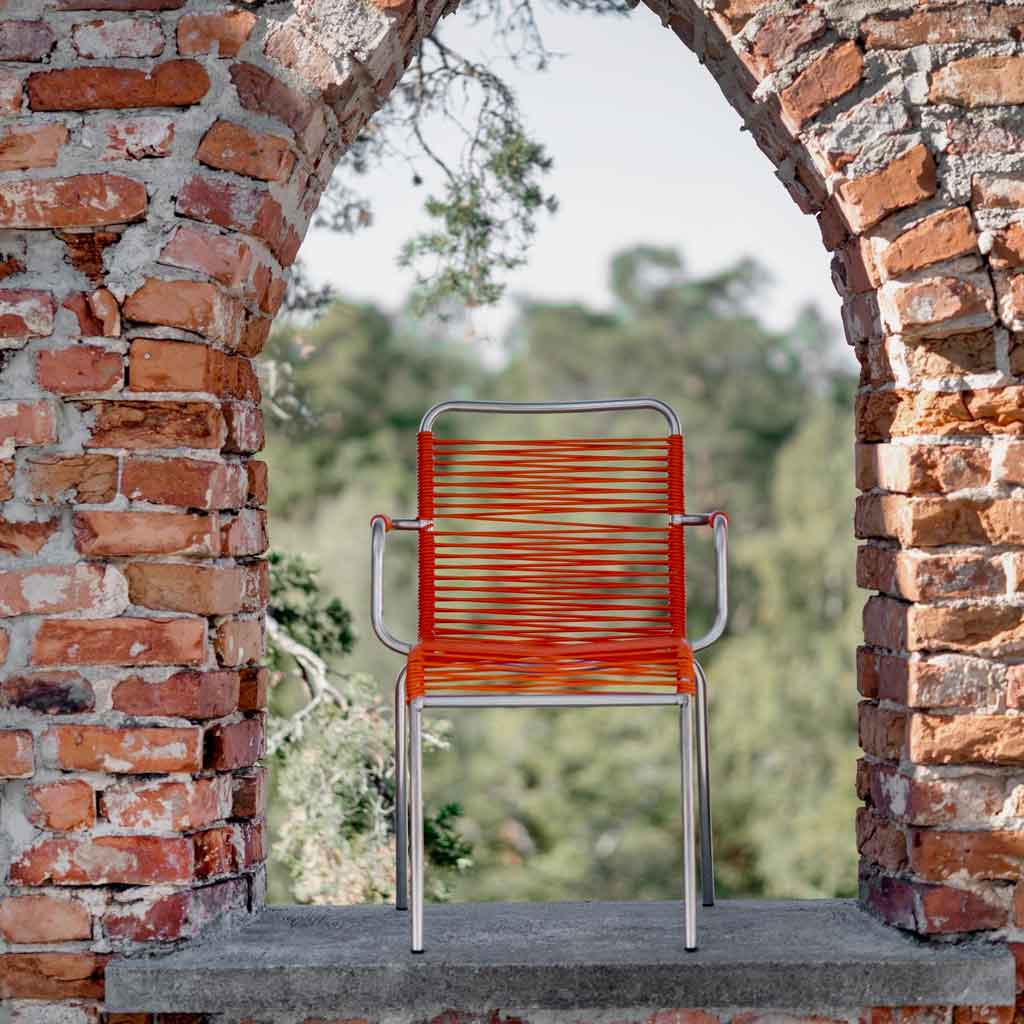 Mya Spaghetti Spisebordsstol m/Armlæn (Orange) - Fiam