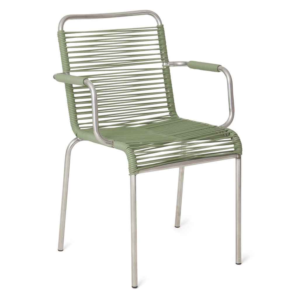 Mya Spaghetti Spisebordsstol m/Armlæn (Sage Green) - Fiam