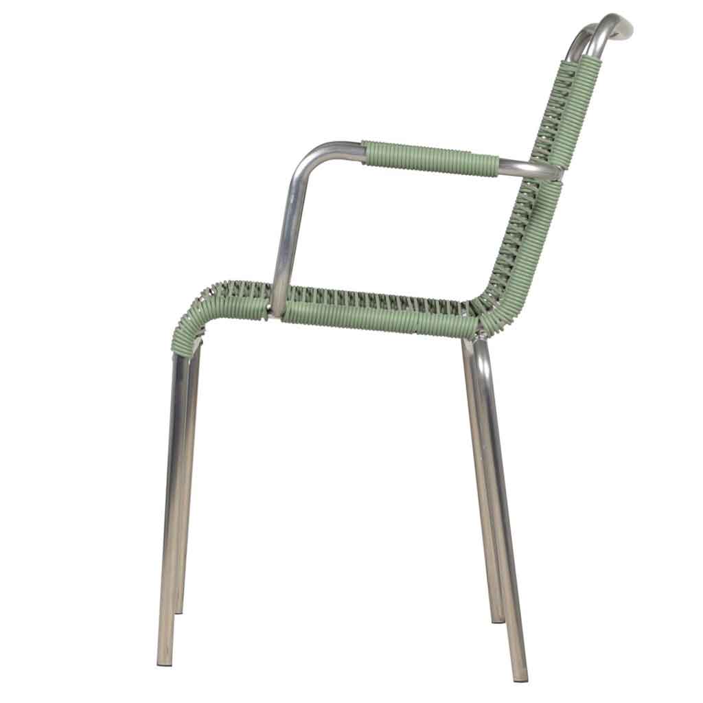 Mya Spaghetti Spisebordsstol m/Armlæn (Sage Green) - Fiam