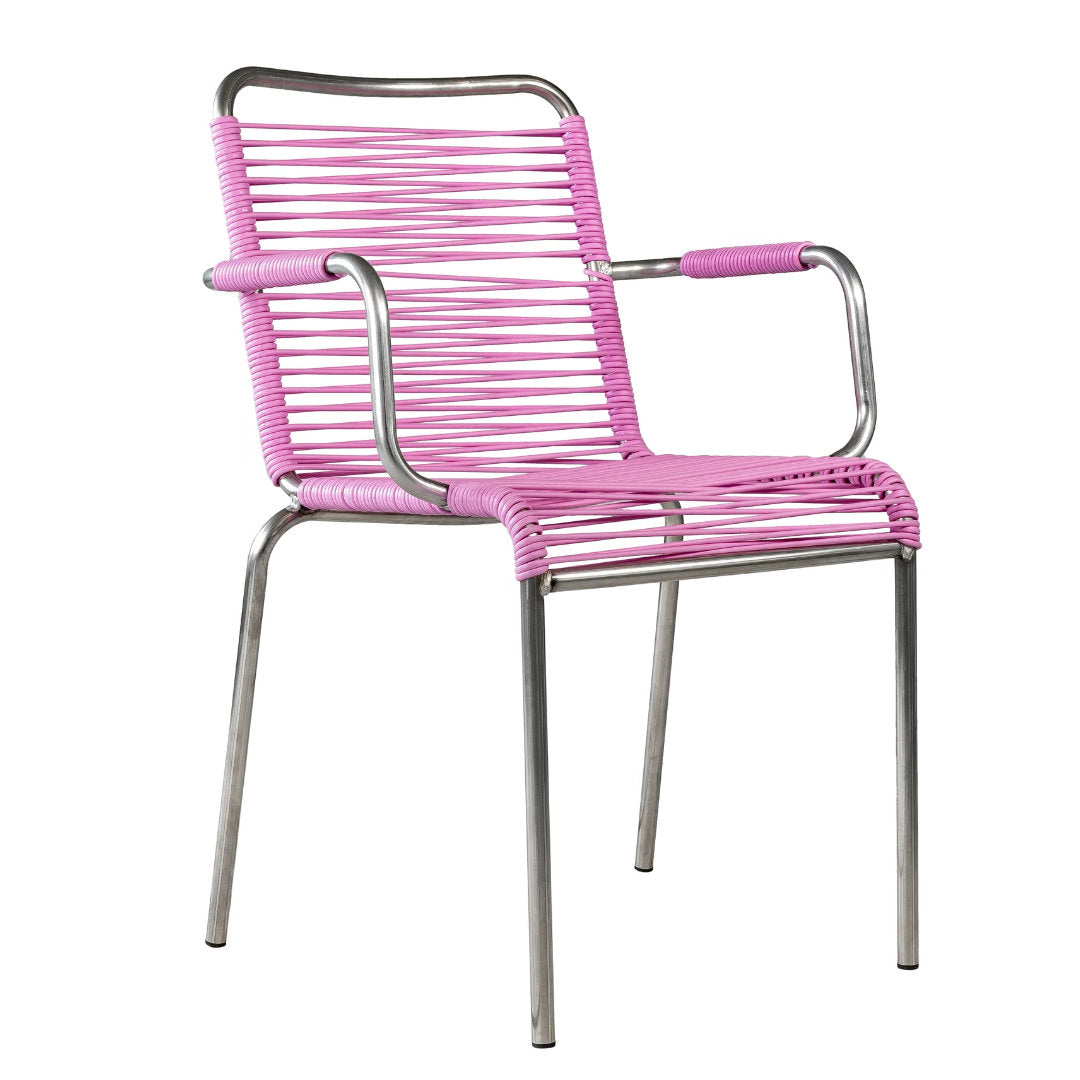 Mya Spaghetti Spisebordsstol m/Armlæn - Pink - Fiam
