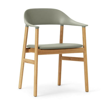 Herit armstol (Polstret eg, læder) - Normann Copenhagen-Spectrum læder støvet grøn