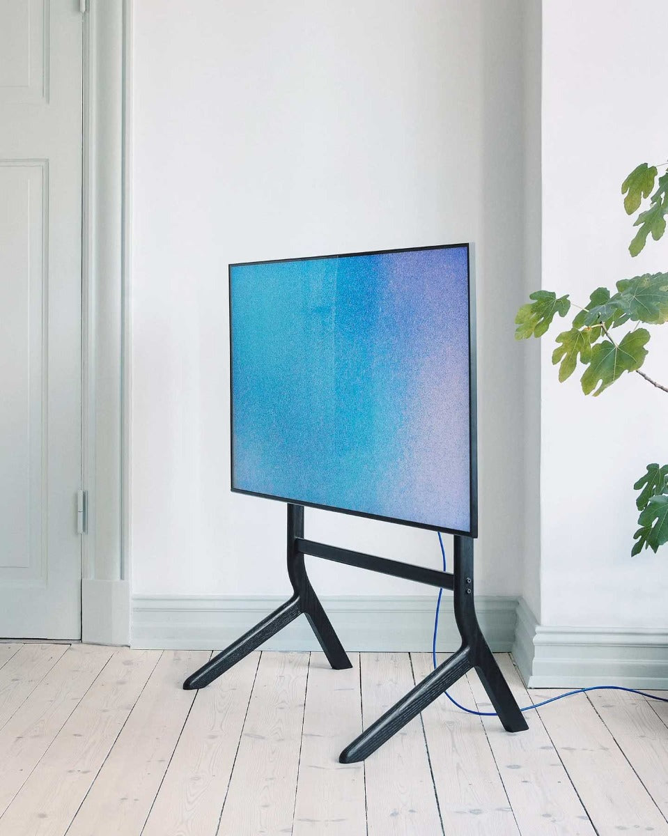 Hopper TV Stander - Black Oak - Pedestal