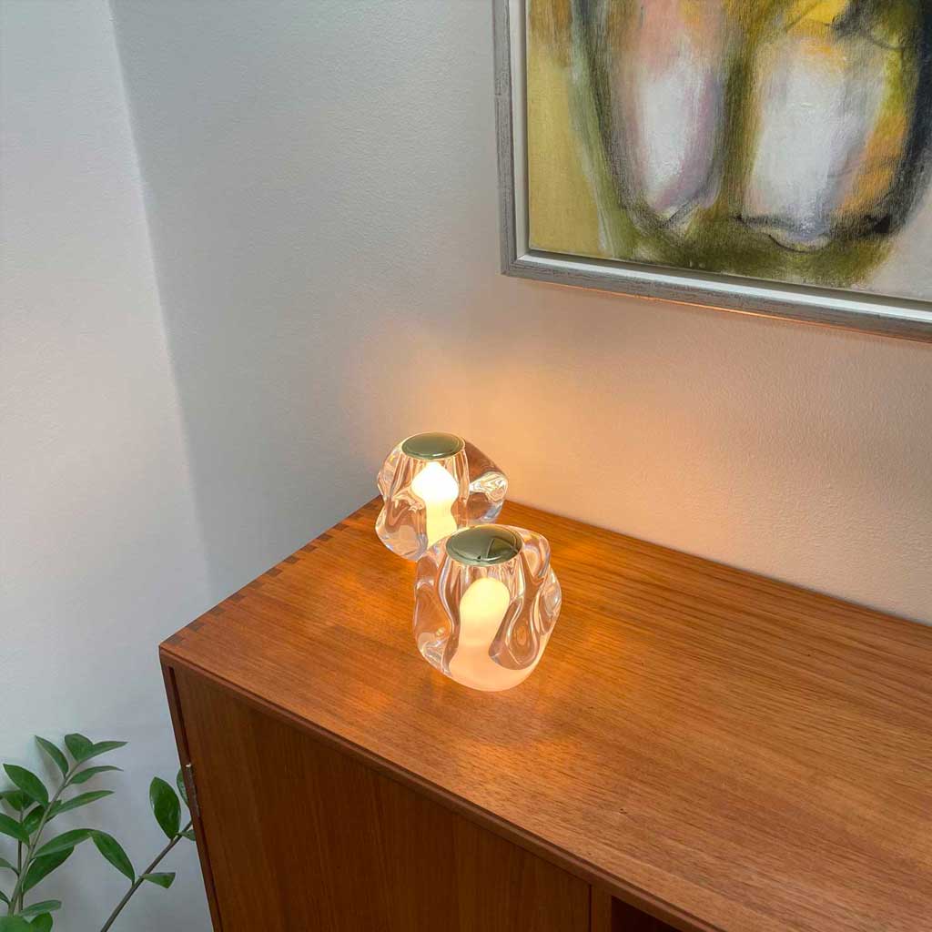 Ice Ball Batteri Bordlampe - Guld - Loom Design