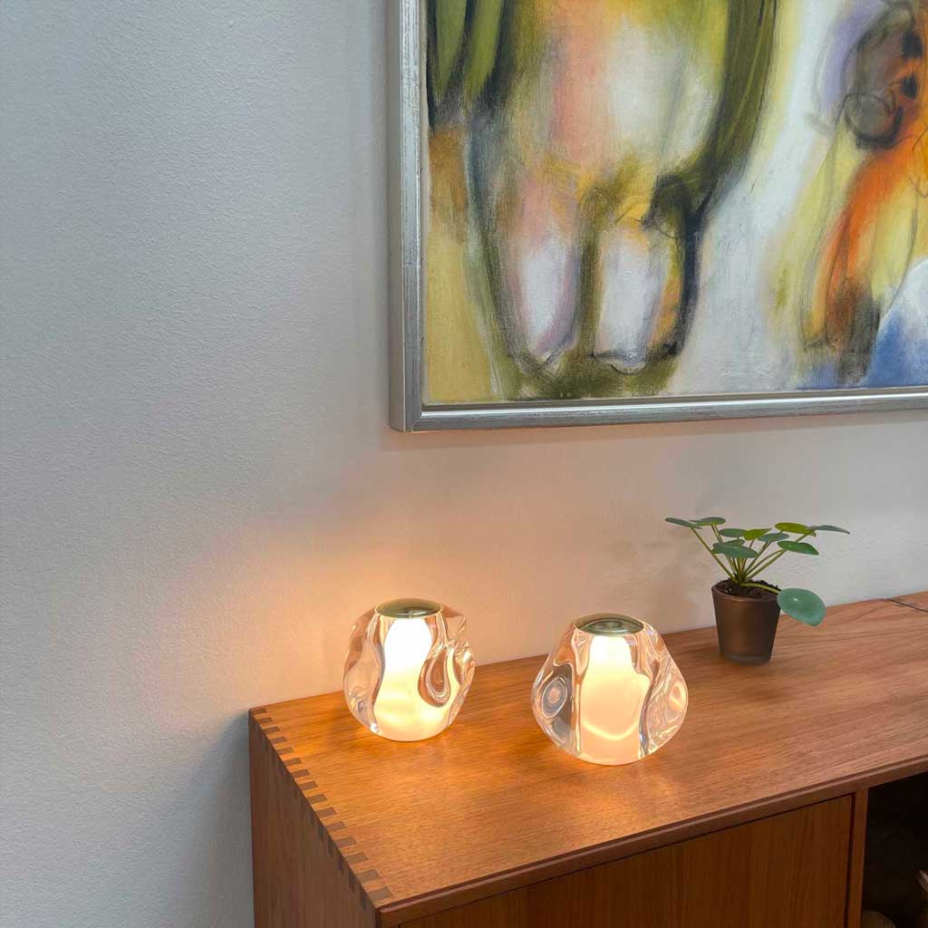 Ice Ball Batteri Bordlampe - Guld - Loom Design