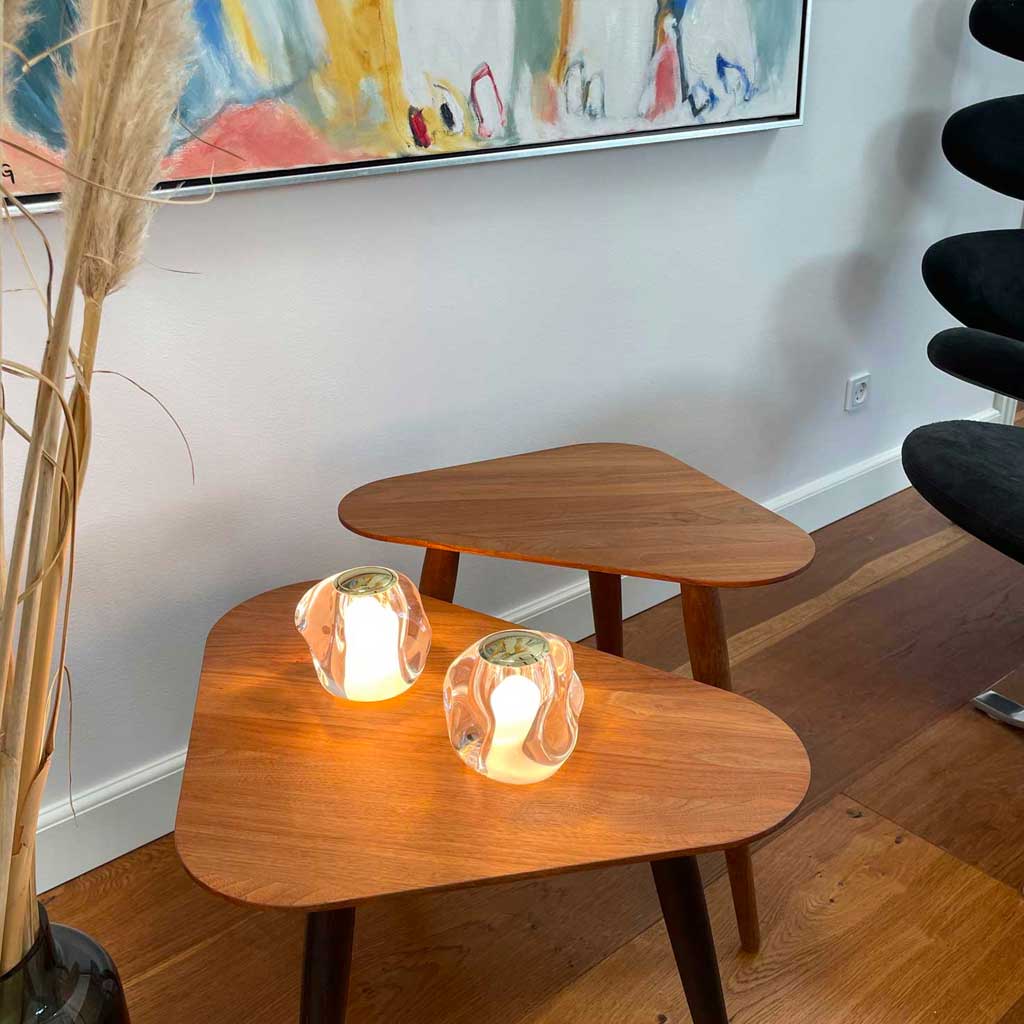 Ice Ball Batteri Bordlampe - Guld - Loom Design