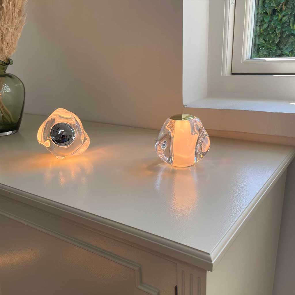 Ice Ball Batteri Bordlampe - Krom - Loom Design
