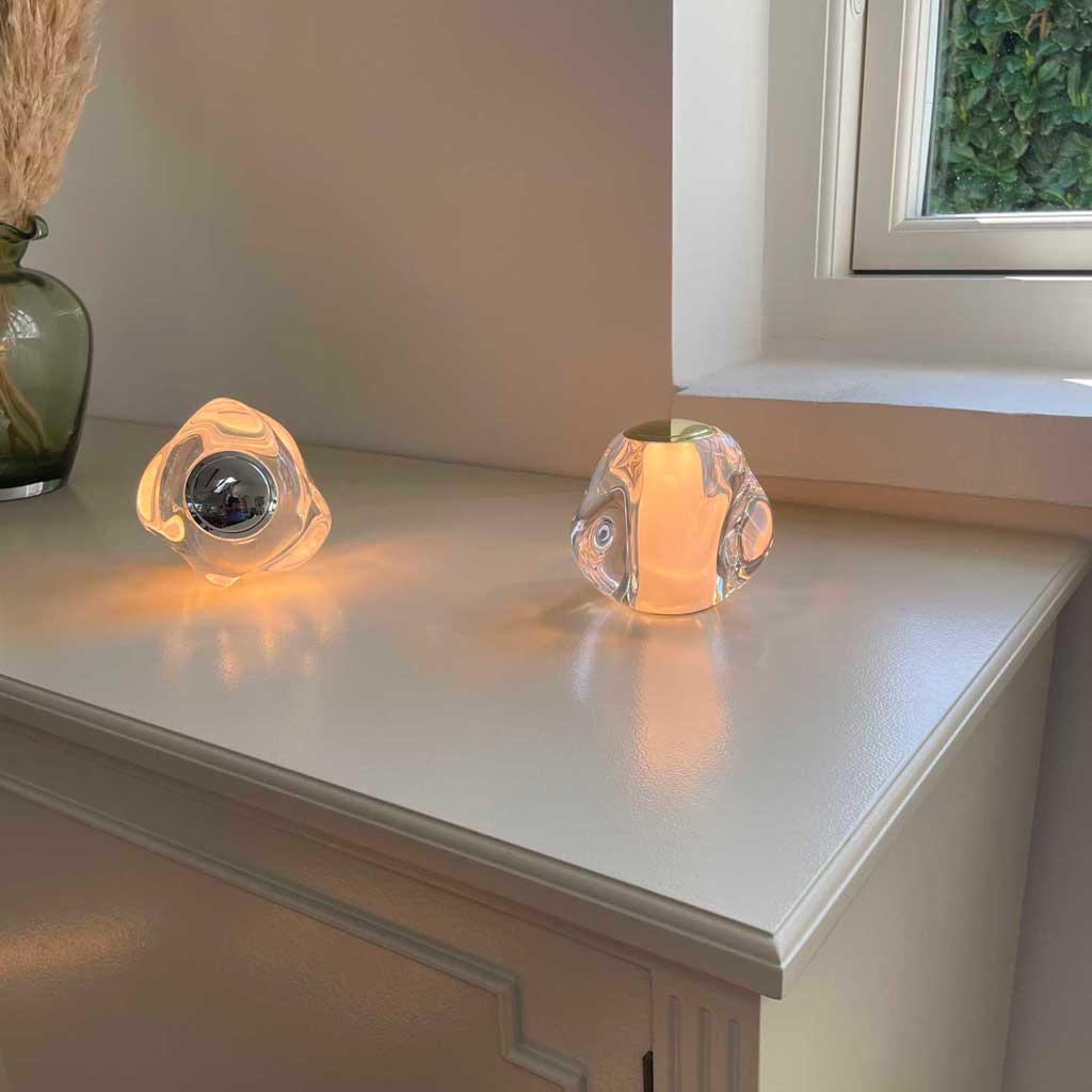 Ice Ball Batteri Bordlampe - Krom - Loom Design