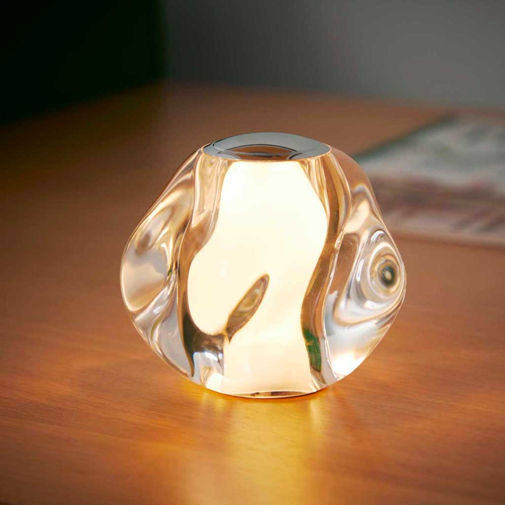 Ice Ball Batteri Bordlampe - Krom - Loom Design
