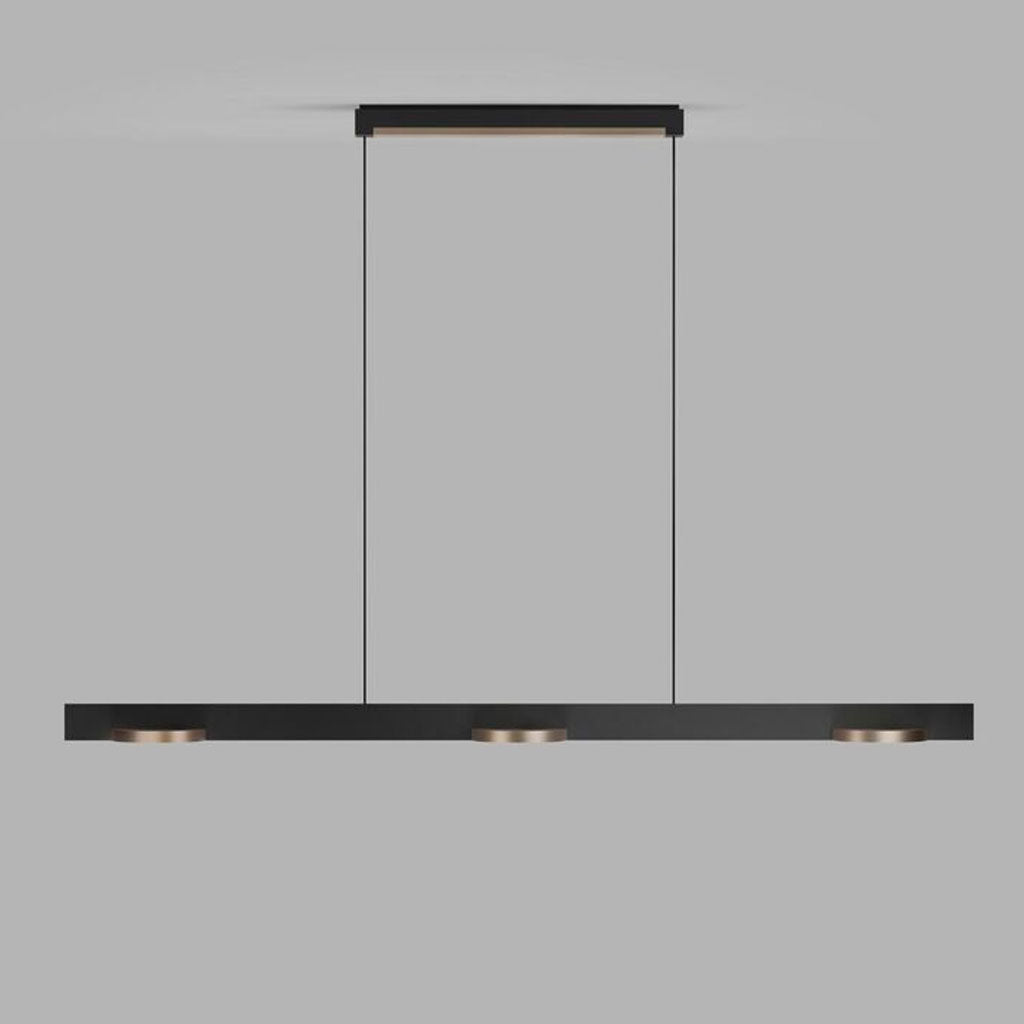 INLAY Pendel S1250 Linear Disc SWI - Matt Black / Satin Gold - Light Point / Studio F. A. Porsche