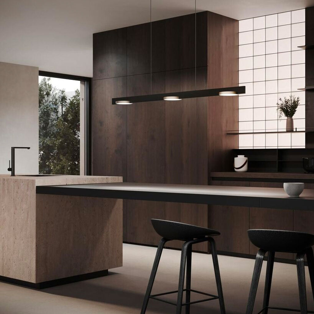 INLAY Pendel S1250 Linear Disc SWI - Matt Black / Satin Silver - Light Point / Studio F. A. Porsche