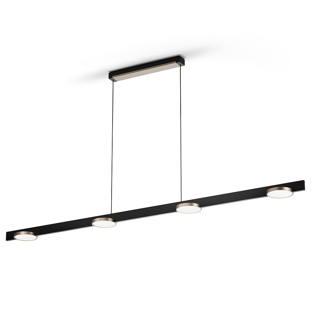 INLAY Pendel S1800 Linear Disc SWI - Matt Black / Satin Gold - Light Point / Studio F. A. Porsche