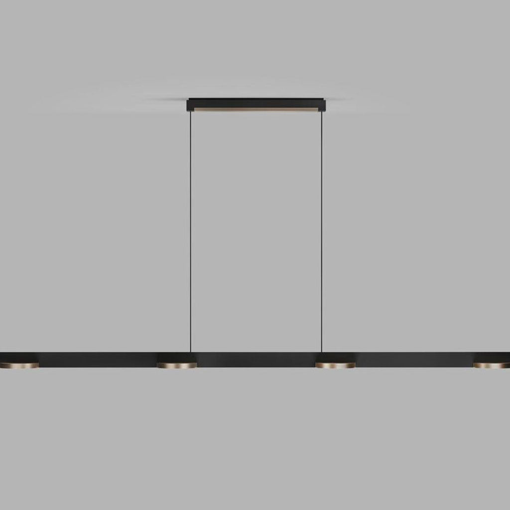 INLAY Pendel S1800 Linear Disc SWI - Matt Black / Satin Gold - Light Point / Studio F. A. Porsche