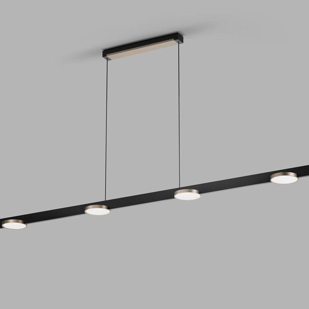 INLAY Pendel S1800 Linear Disc SWI - Matt Black / Satin Gold - Light Point / Studio F. A. Porsche