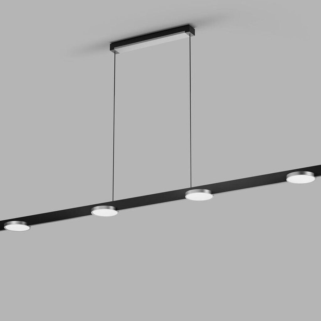 INLAY Pendel S1800 Linear Disc SWI - Matt Black / Satin Silver - Light Point / Studio F. A. Porsche