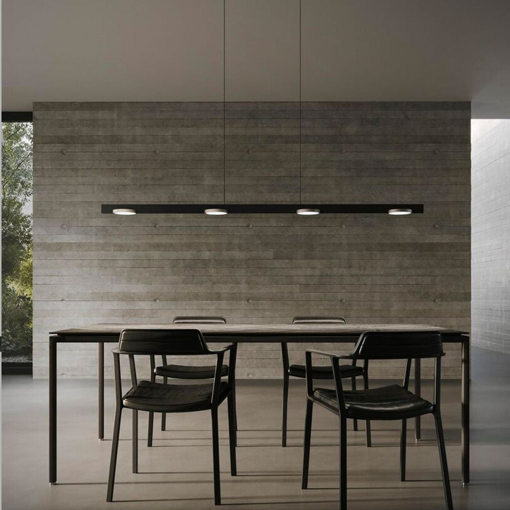 INLAY Pendel S1800 Linear Disc SWI - Matt Black / Satin Silver - Light Point / Studio F. A. Porsche