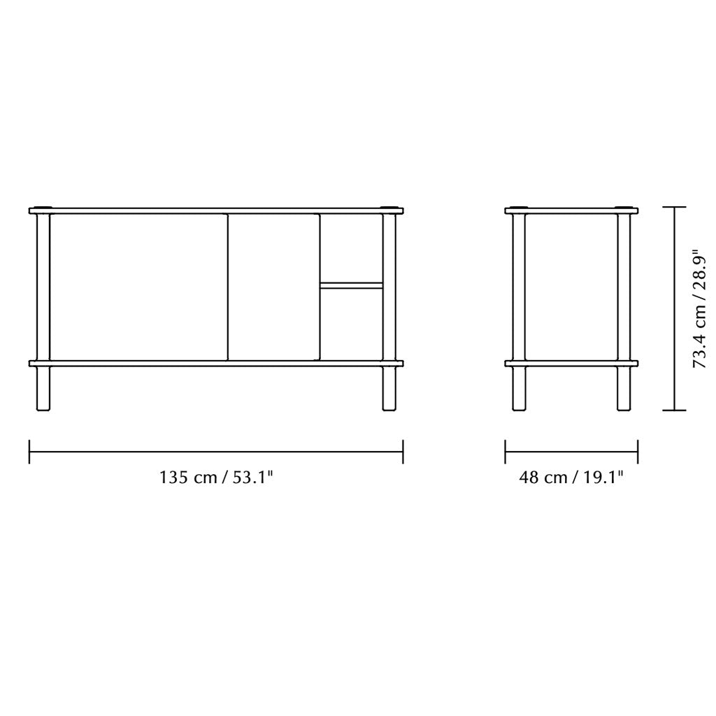 Italic Skab - Oak - Wood/Glass - Umage