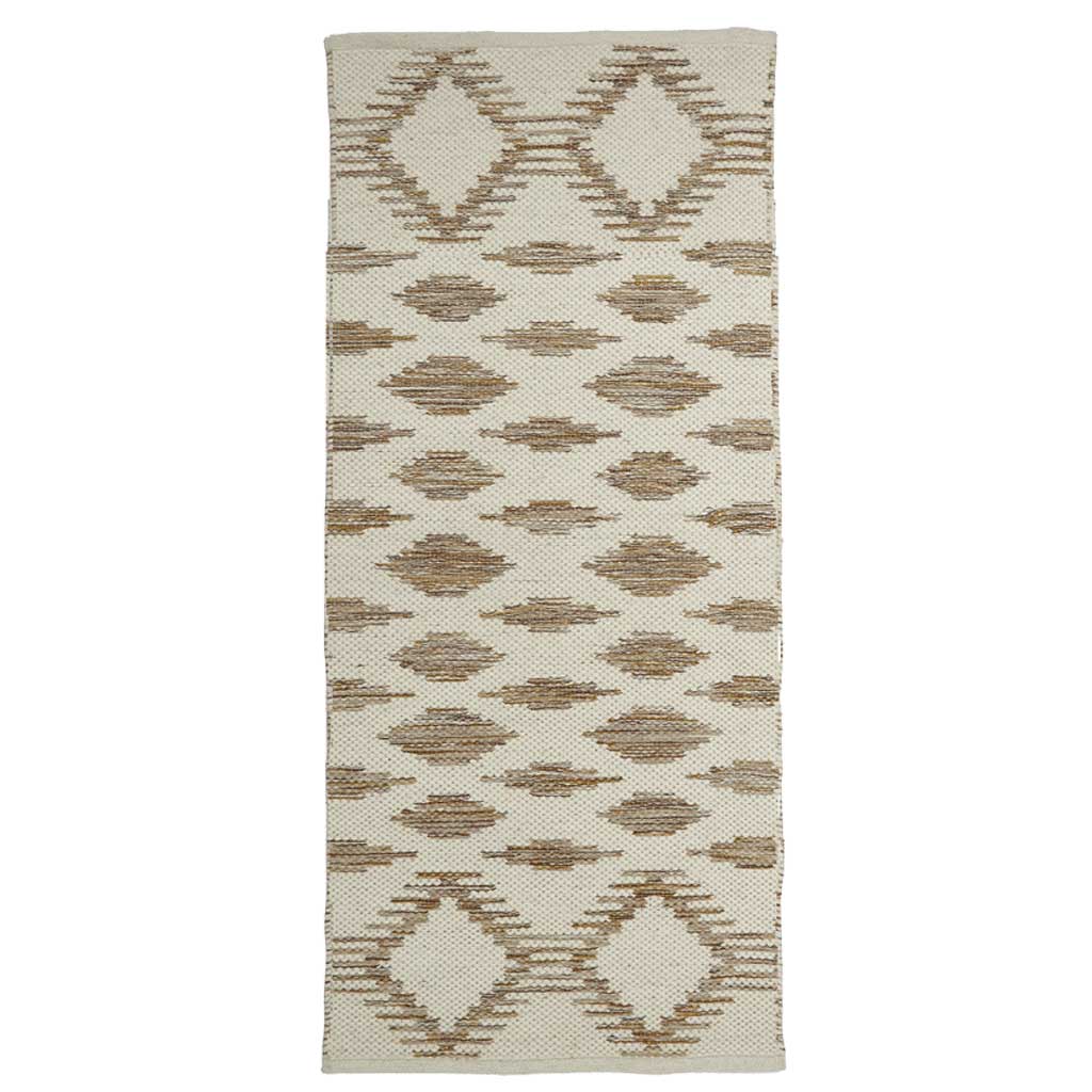 Idun wool/Cotton Løber - Cream/Caramel - Liv Interior